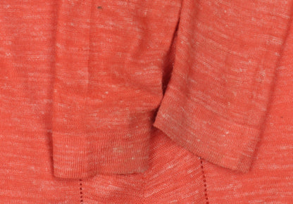 Womens UK Size M Isle Orange Cardigan Jumper