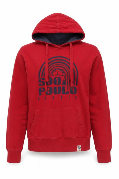Front view of Deluxe Laundry unisex red pullover hoodie s