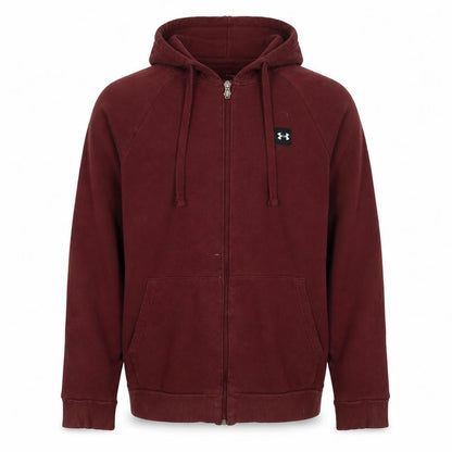 Mens UK Size M Under armour Red Full Zip Hoodie