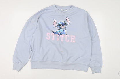 Womens UK Size 12 Disney Blue Pullover Sweatshirt