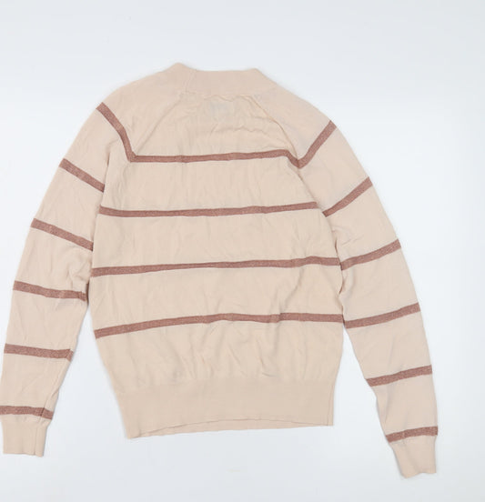 Jack Wills Women's Beige Striped Pullover Jumper Size 10