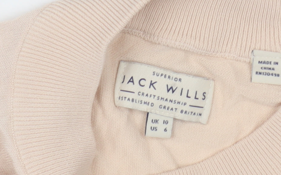 Jack Wills Women's Beige Striped Pullover Jumper Size 10