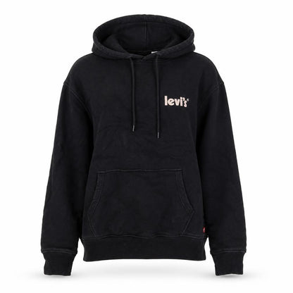 Front view of Levi's unisex black xs pullover hoodie