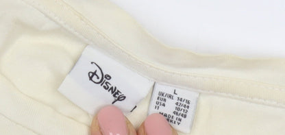 Womens UK Size L Disney Beige Basic T-Shirt