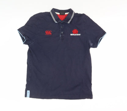 Canterbury Men's Blue Polo Shirt, Medium, Logo Accent