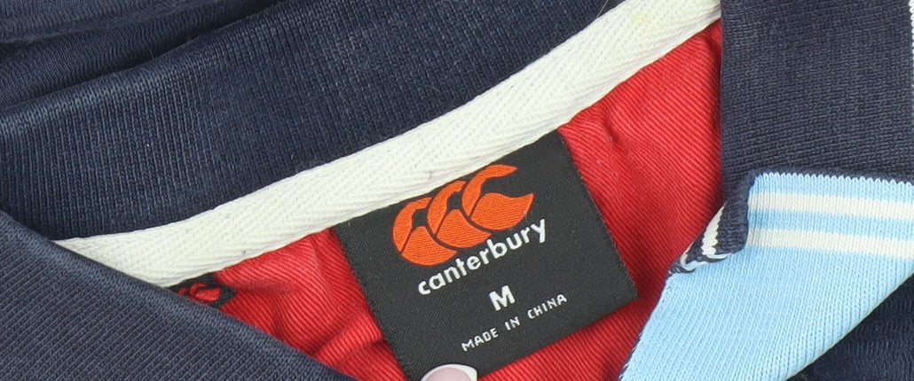 Canterbury Men's Blue Polo Shirt, Medium, Logo Accent