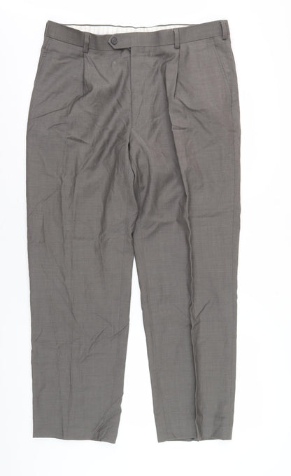 Marks & Spencer Men's Beige Wool Trousers Size L