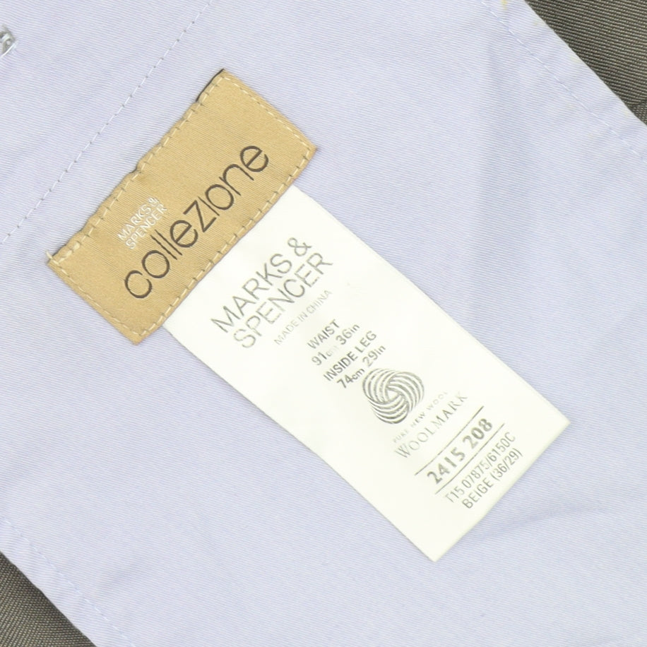 Marks & Spencer Men's Beige Wool Trousers Size L