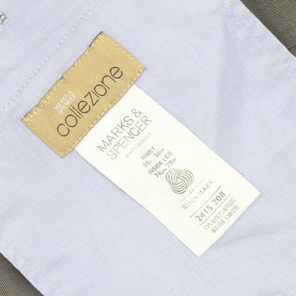 Marks & Spencer Men's Beige Wool Trousers Size L