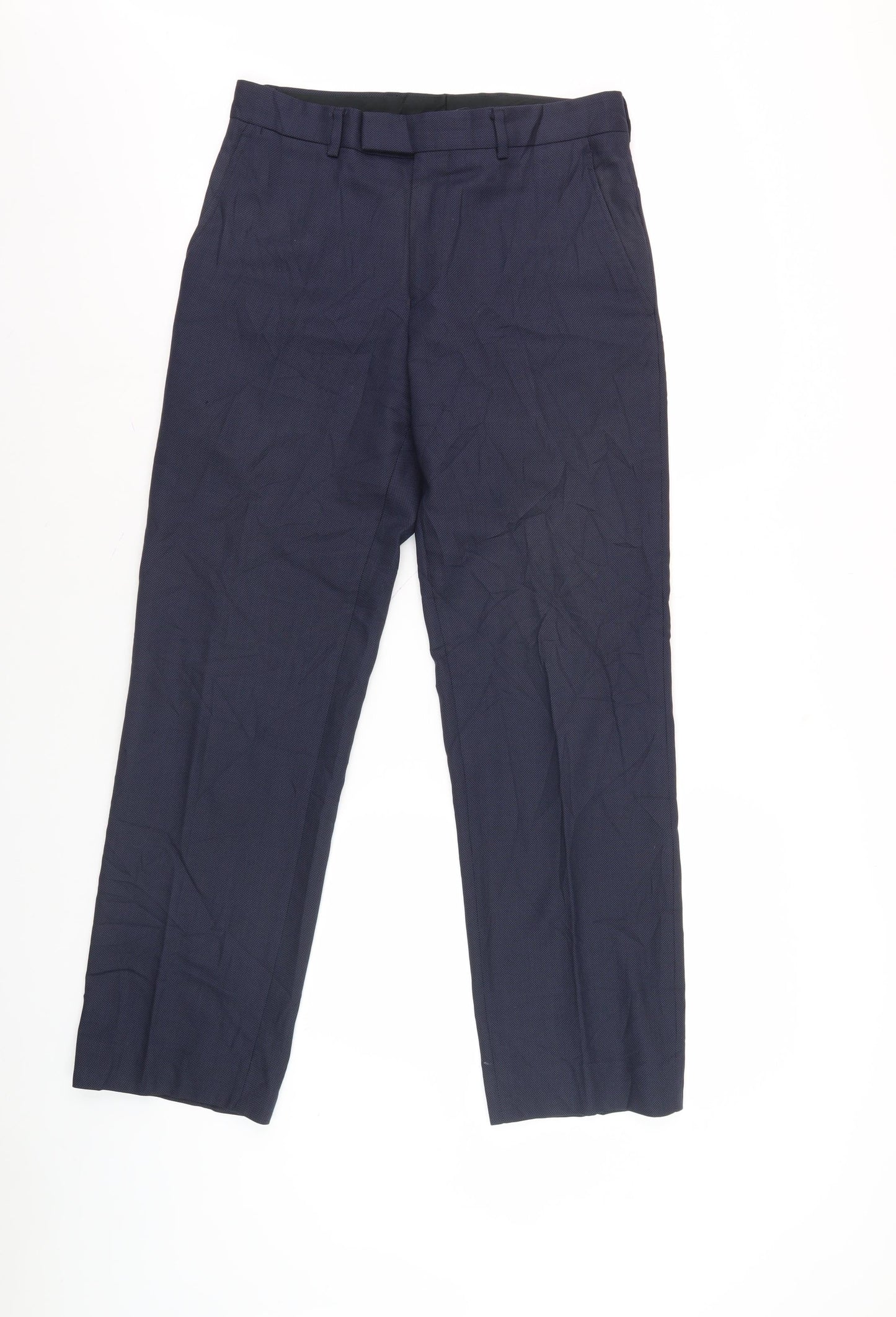 Jaeger Men's Blue Wool Trousers, Size 30R - Formal, Autumn/Winter