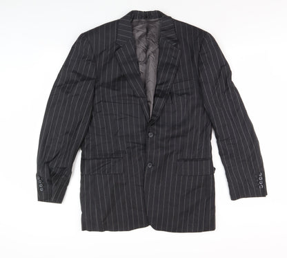 Austin Reed Men's Pinstripe Wool Blazer Black 39R