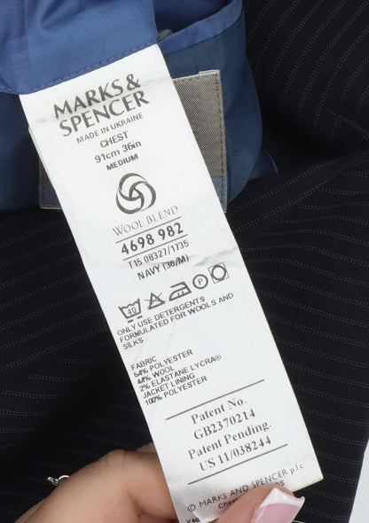 Mens UK Size 36 Marks and Spencer Regular Blue Suit Jacket