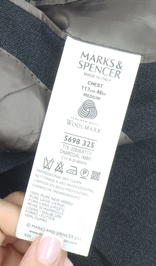 Mens UK Size M Marks and Spencer Grey Basic Jacket