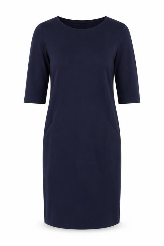 Front view of Jaeger Women Blue Sheath Dress XS