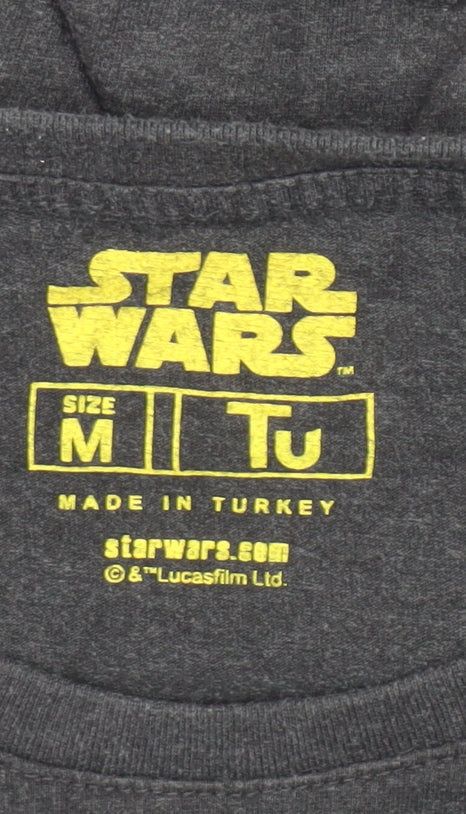 Tu Star Wars Men's Grey T-Shirt, Size M, Logo Print