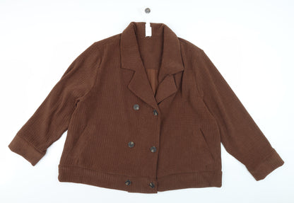 Wynne Layers Brown Corduroy Pea Coat 3XL Unisex