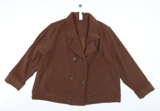 Wynne Layers Brown Corduroy Pea Coat 3XL Unisex