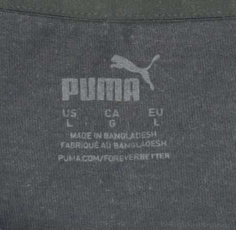 Puma Men's Black T-Shirt, Size L, Logo Accent