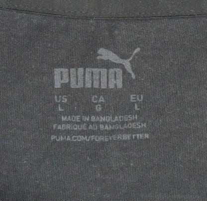 Puma Men's Black T-Shirt, Size L, Logo Accent