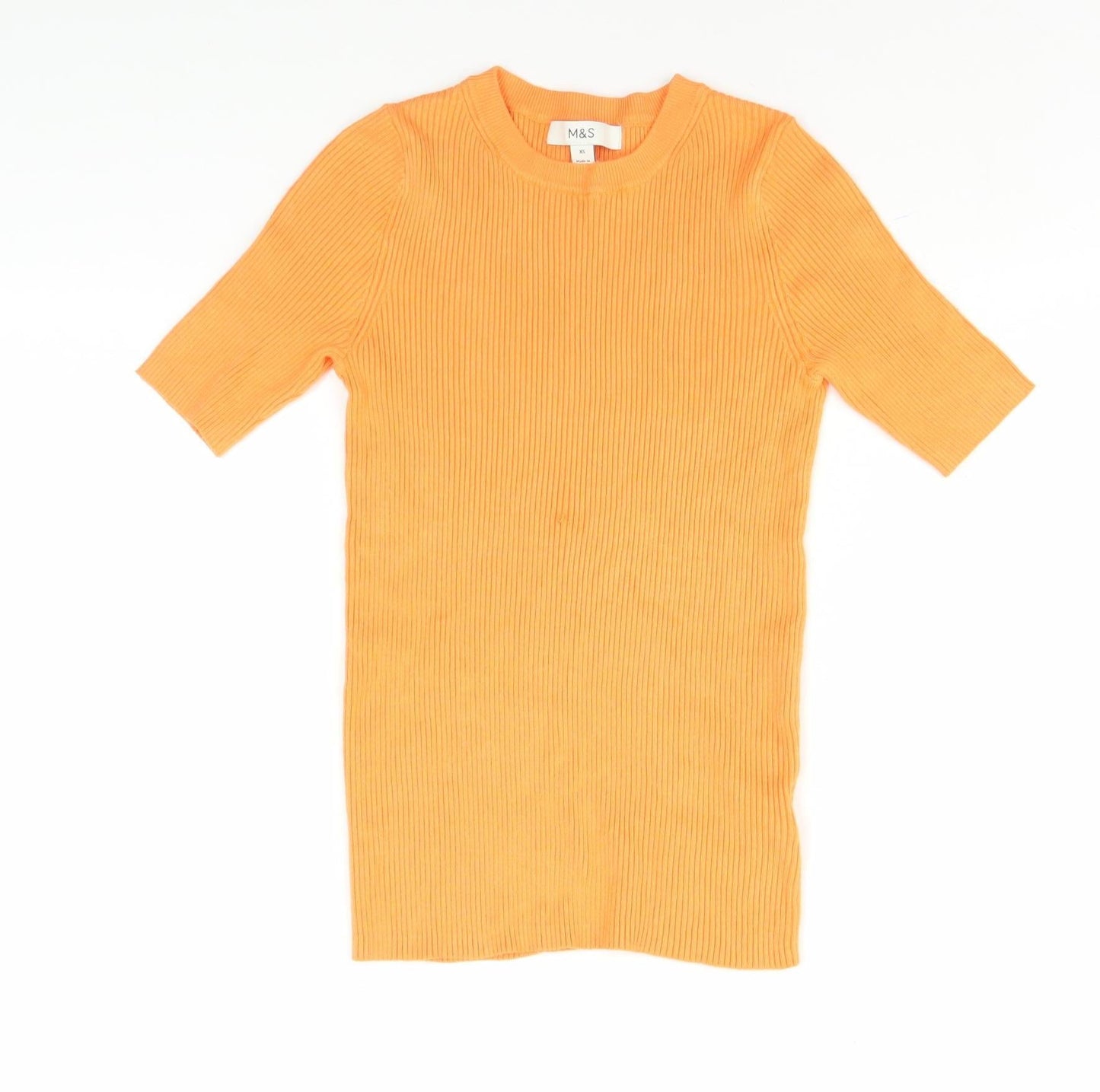 Womens UK Size XS Marks and Spencer Orange Jersey T-Shirt
