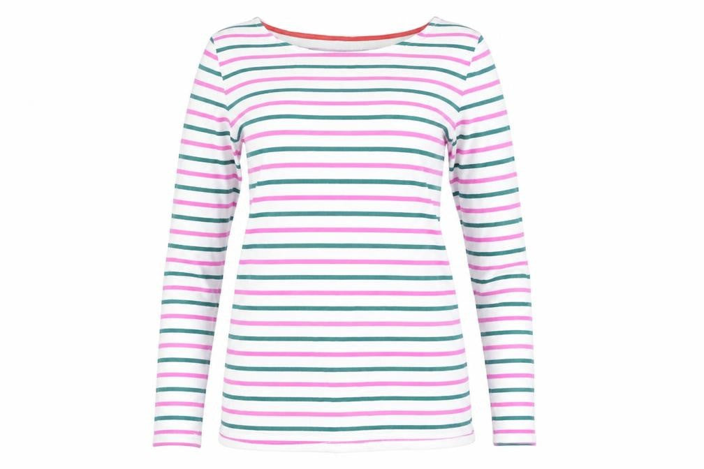 Boden Women's Multicoloured Striped T-Shirt, Size 8