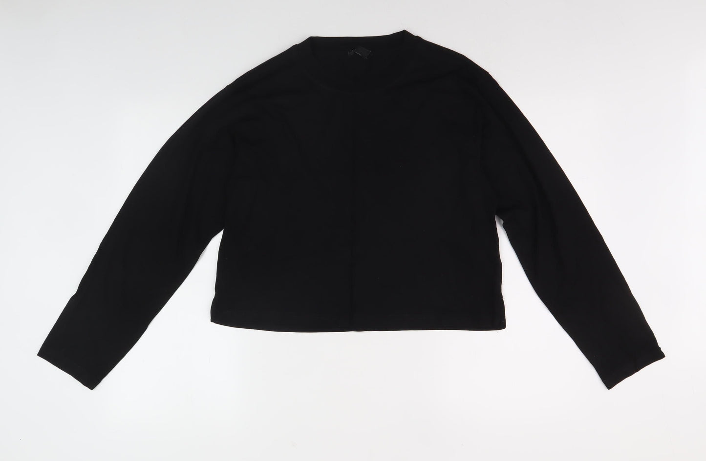 Womens UK Size M Monki Black Cropped T-Shirt