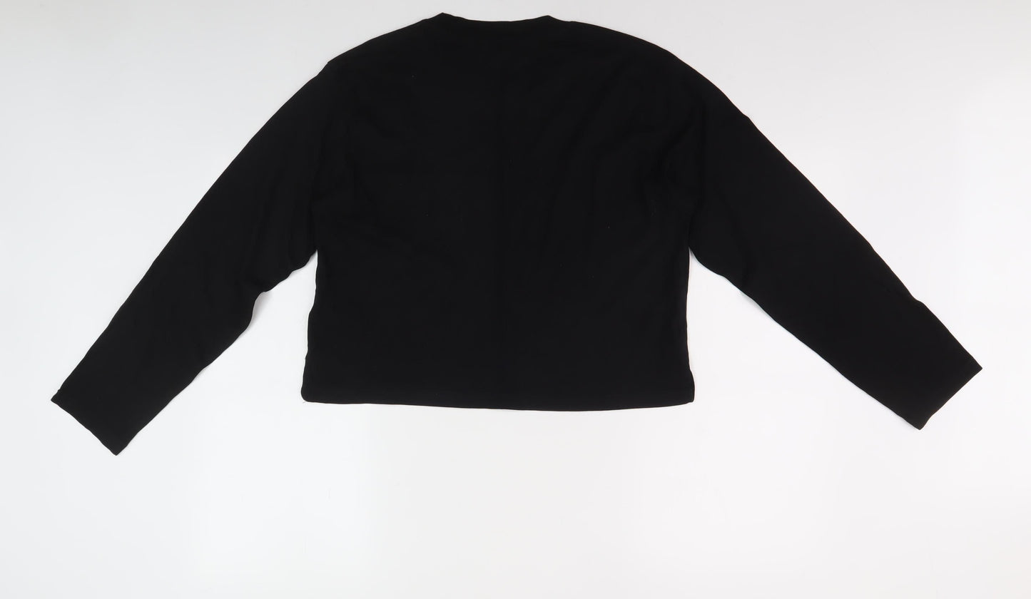 Womens UK Size M Monki Black Cropped T-Shirt