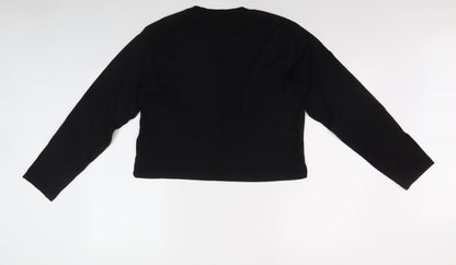 Womens UK Size M Monki Black Cropped T-Shirt