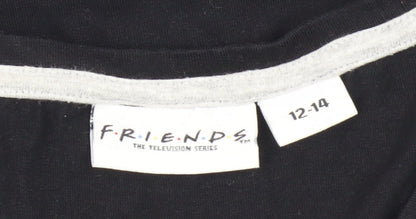 F.R.I.E.N.D.S Black Women's T-Shirt 12-14 Casual