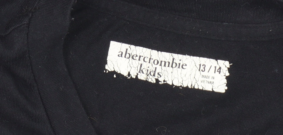 Abercrombie Kids Black Boys T-Shirt, Size 13, Regular Fit