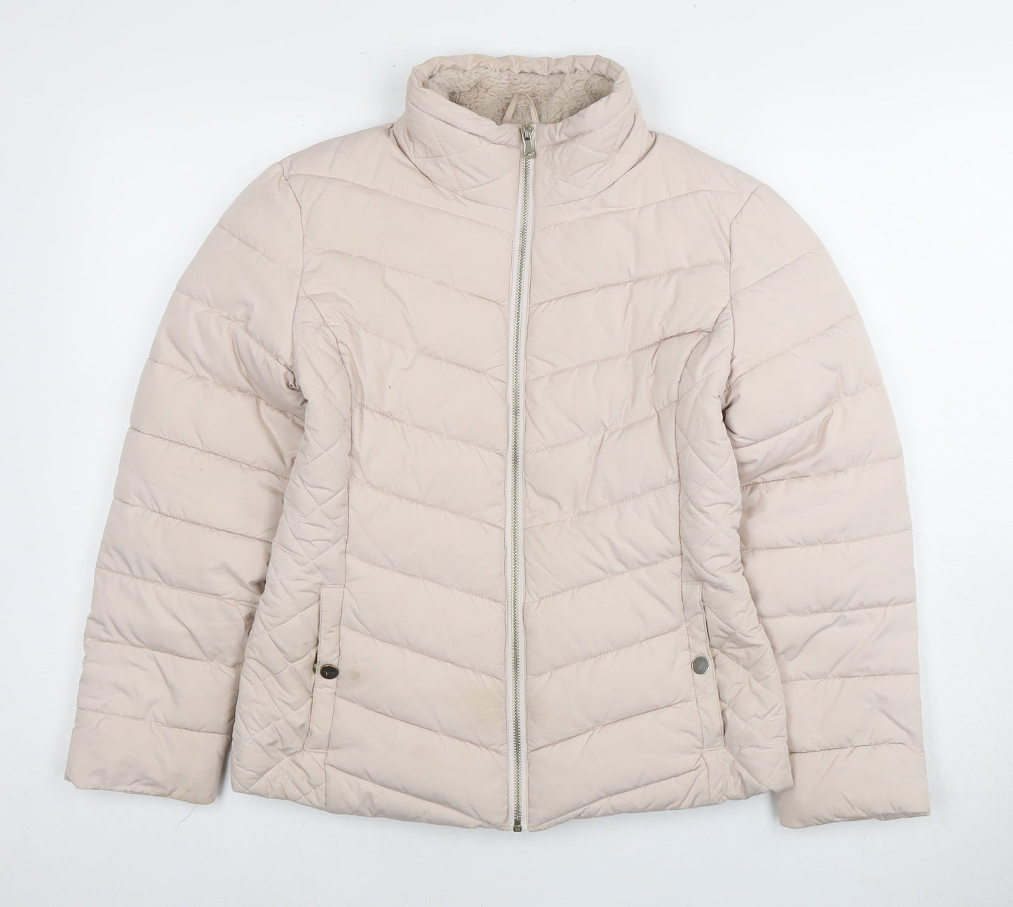 Womens UK Size 8 Miss Selfridge Beige Puffer Jacket