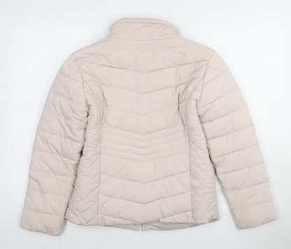 Womens UK Size 8 Miss Selfridge Beige Puffer Jacket