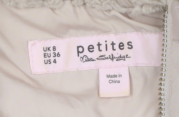 Womens UK Size 8 Miss Selfridge Beige Puffer Jacket