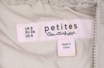 Womens UK Size 8 Miss Selfridge Beige Puffer Jacket