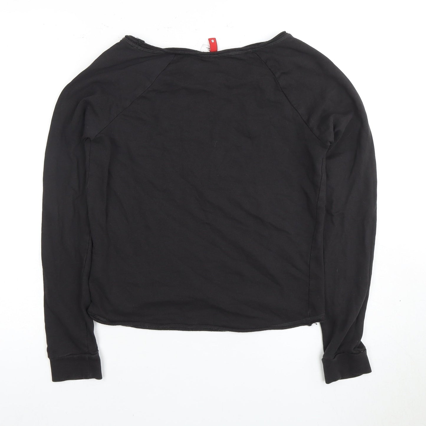 H&M Women's Black Long Sleeve Studded T-Shirt Size 6