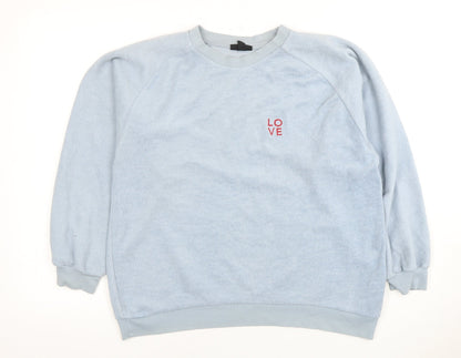 Topshop Women's Blue Pullover Sweatshirt Size 10