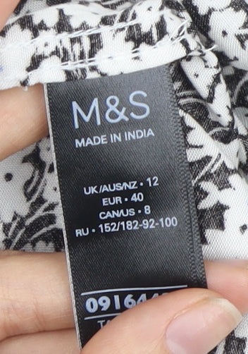 Womens UK Size 12 Marks and Spencer Multicoloured Basic Blouse