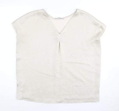 Womens UK Size M MNG Basics Beige Basic Blouse