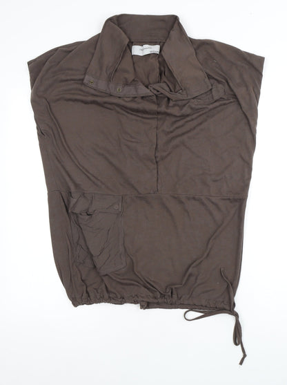 Womens UK Size 0 Zara Brown Basic Blouse