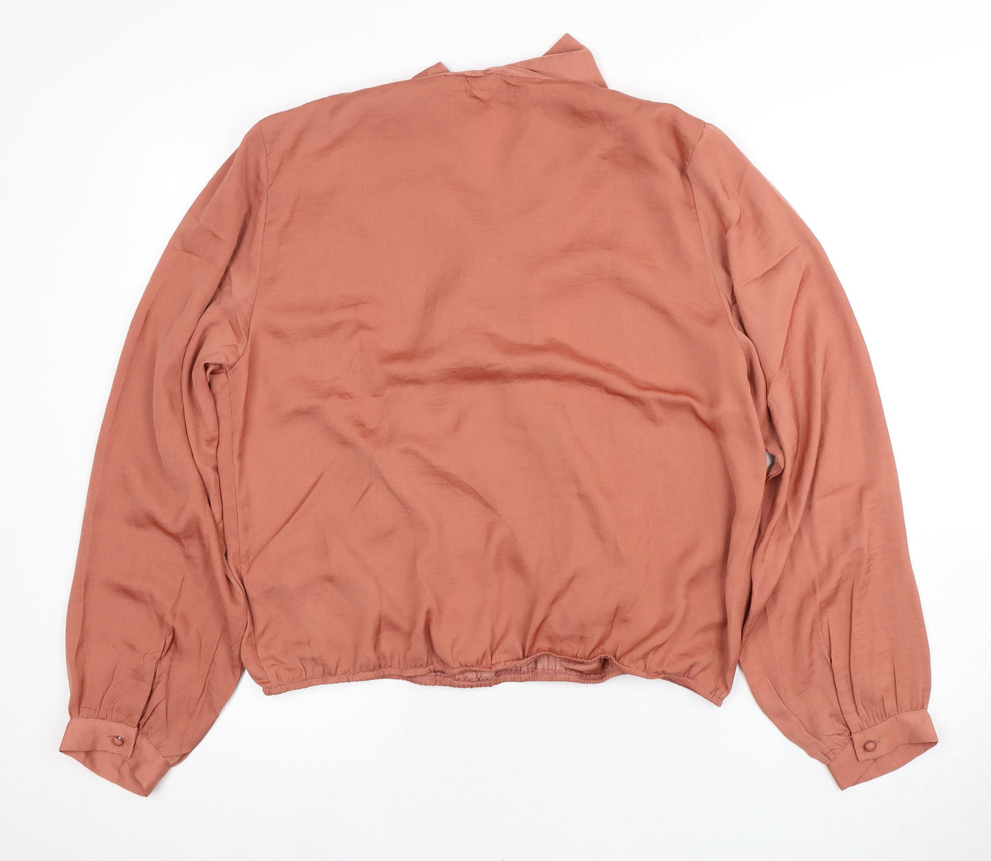Womens UK Size 2XL Apricot Brown Wrap Blouse