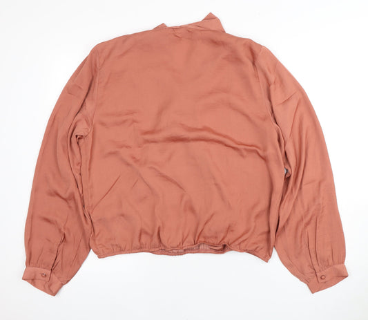 Womens UK Size 2XL Apricot Brown Wrap Blouse
