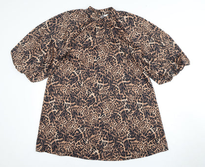 Marks and Spencer Women Brown Animal Print Dress Size 8