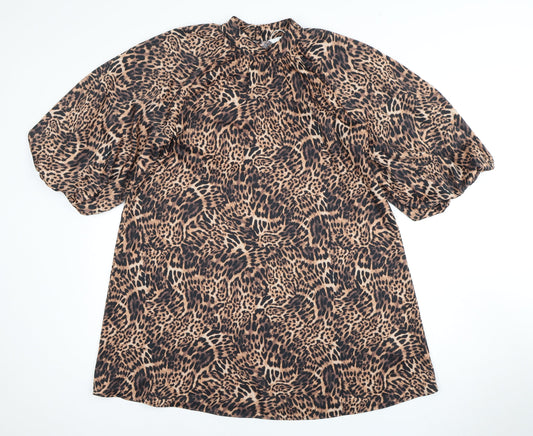 Marks and Spencer Women Brown Animal Print Dress Size 8
