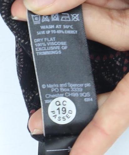 Womens UK Size 12 Marks and Spencer Black Basic T-Shirt