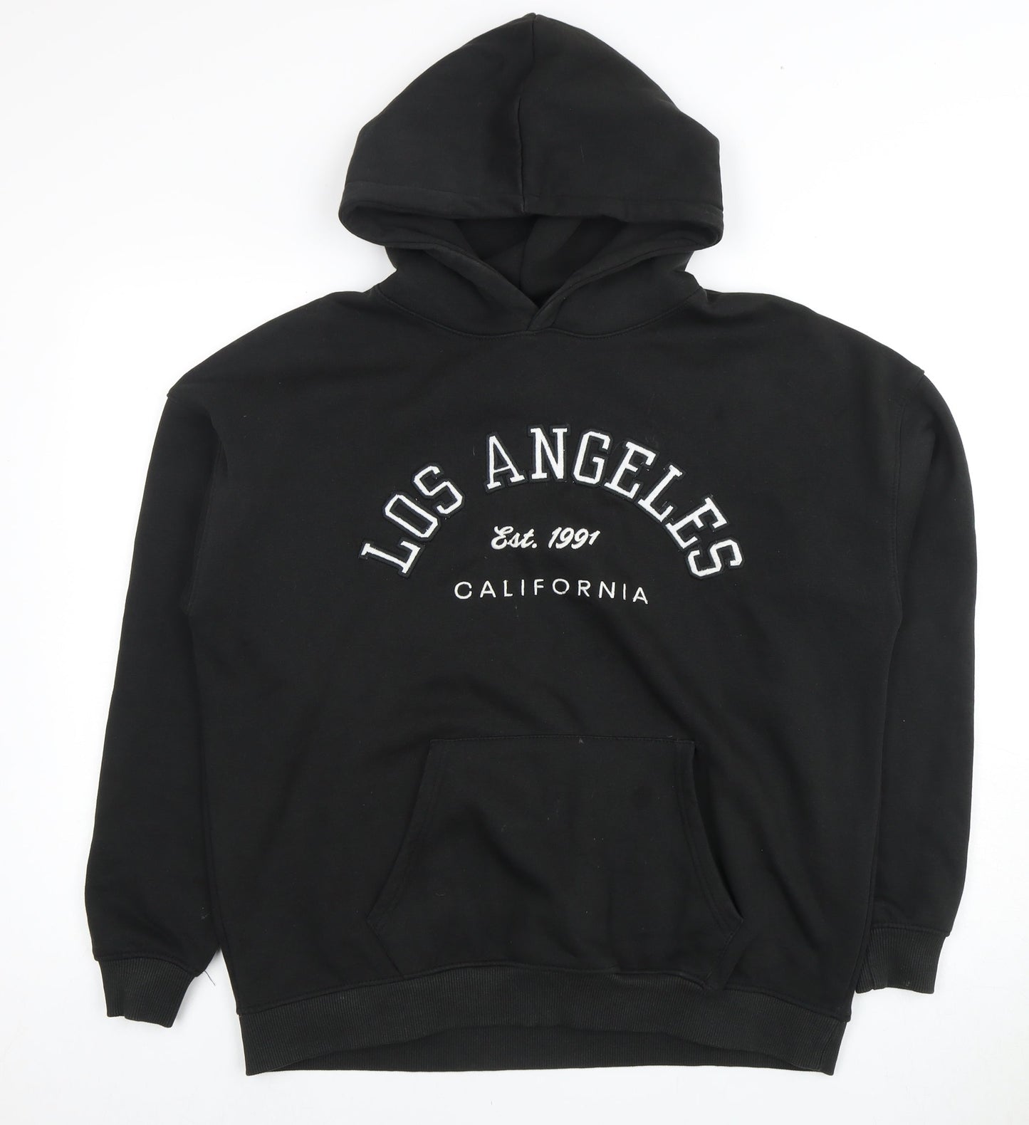 Unisex Adults UK Size S Pull&Bear Black Pullover Hoodie