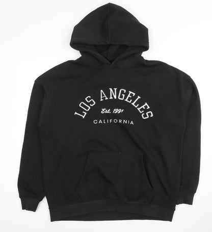 Unisex Adults UK Size S Pull&Bear Black Pullover Hoodie
