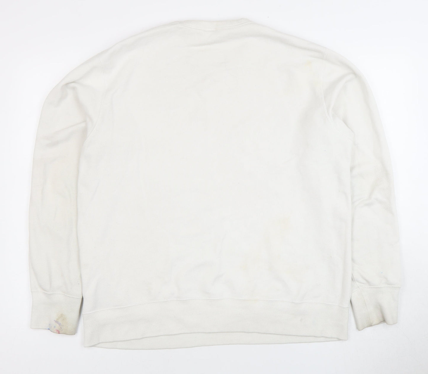 Uniqlo Men's White Art Graphic Pullover Sweatshirt L