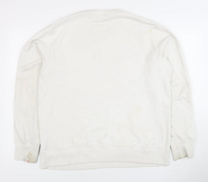 Uniqlo Men's White Art Graphic Pullover Sweatshirt L