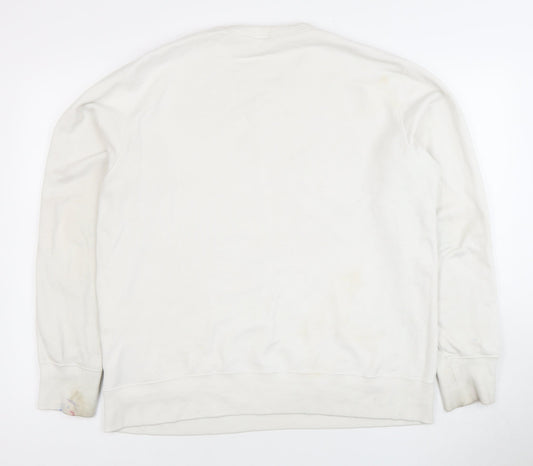 Uniqlo Men's White Art Graphic Pullover Sweatshirt L