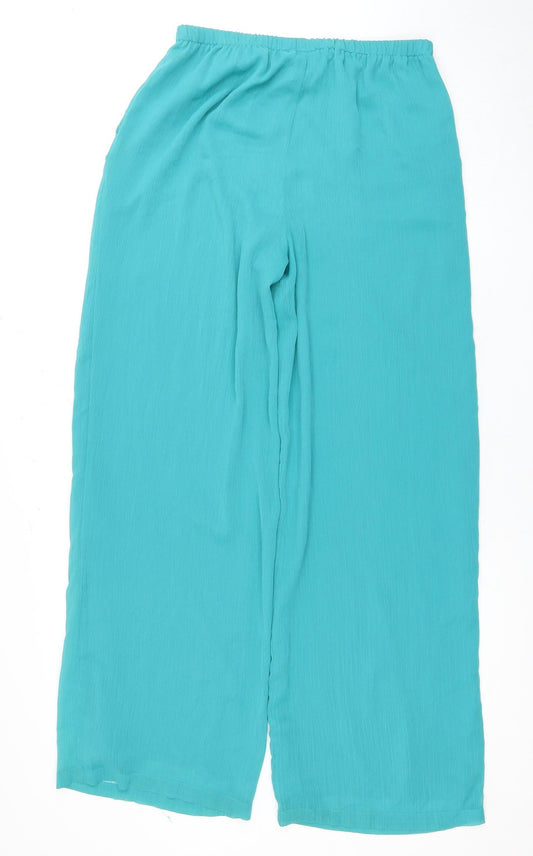 Womens UK Size M Zara Relaxed Fit Casual Blue Trousers